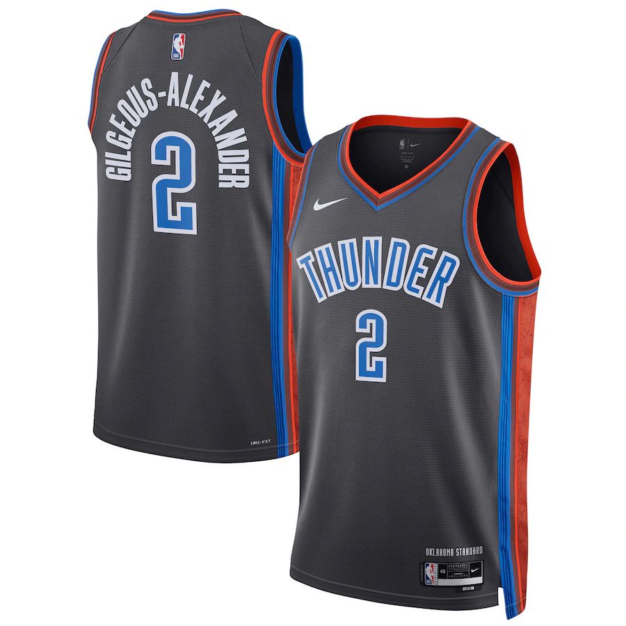 Men Oklahoma City Thunder 2 Shai Gilgeous-Alexander Nike Gray City Edition 2022-23 Swingman NBA Jersey